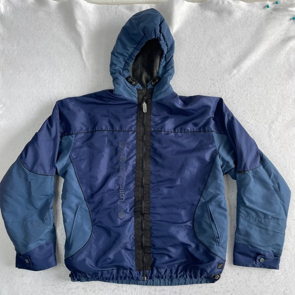 Long Island Other - Long Island Windbreaker Jacket Mens M Blue Fleece Lined Hooded Full Zip Gorpcore